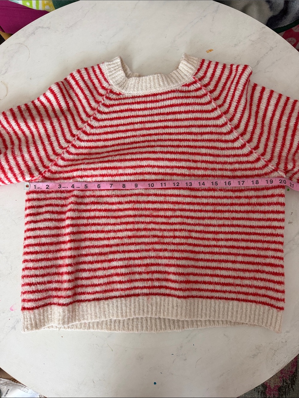 American Eagle Outfitters Cream and Red Striped Crewneck Sweater - Picture 8 of 10